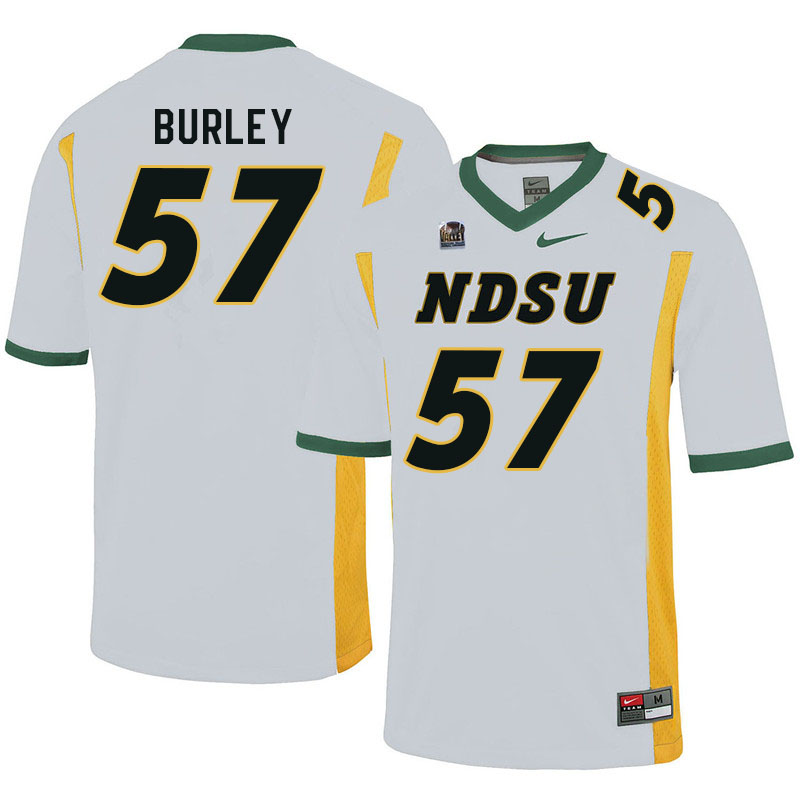 Men #57 Allante Burley North Dakota State Bison College Football Jerseys Sale-White - Click Image to Close